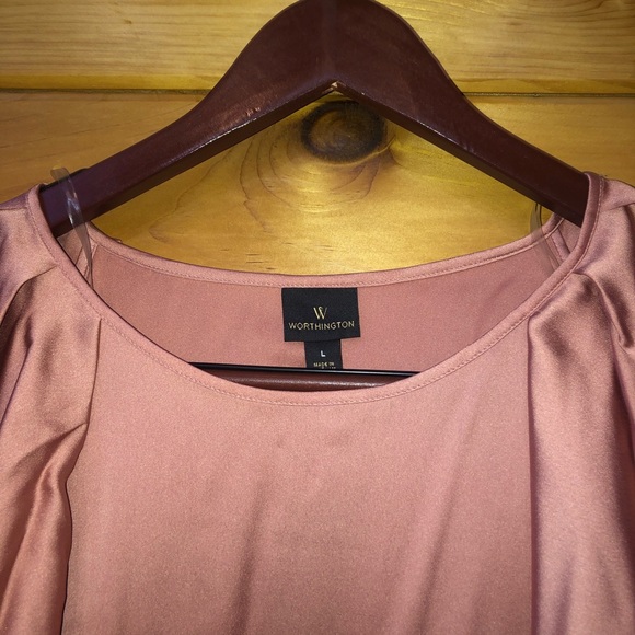 Pink Ruffles Silk-like Blouse - Picture 6 of 6